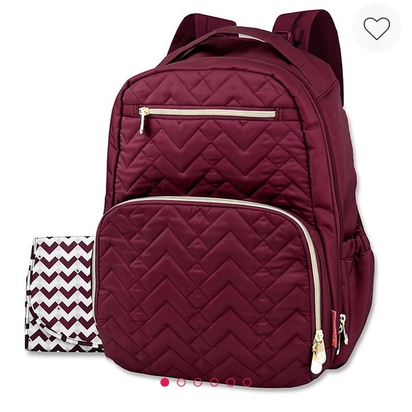 (Sold) Burgundy diaper backpack - Picture 1 of 5